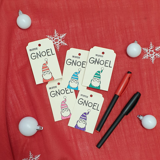 Étiquette cadeau - Gnome "Un joyeux Gnoel"