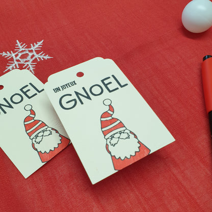 Étiquette cadeau - Gnome "Un joyeux Gnoel"