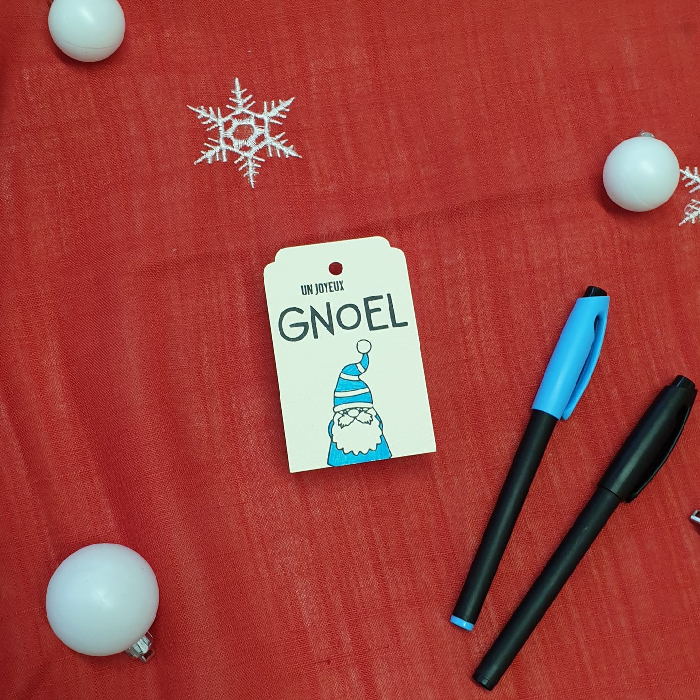 Étiquette cadeau - Gnome "Un joyeux Gnoel"