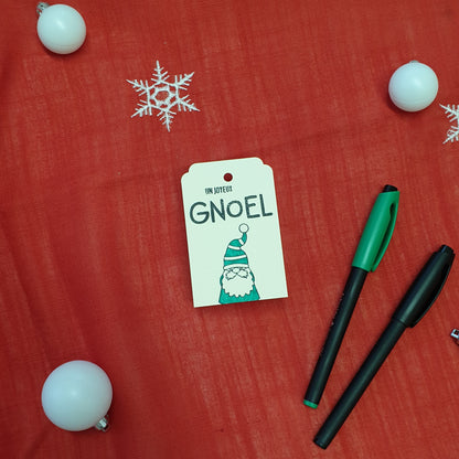 Étiquette cadeau - Gnome "Un joyeux Gnoel"