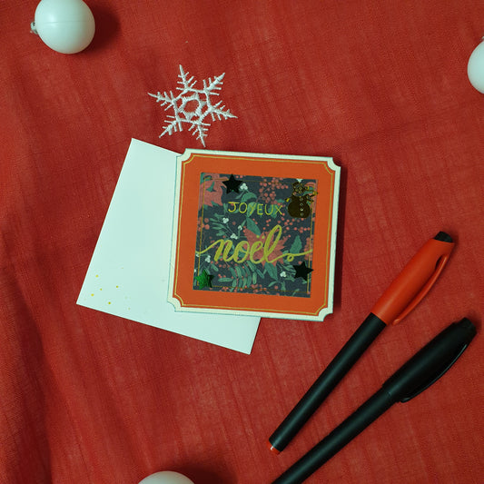 Mini-Carte - Joyeux Noël Rouge et Vert