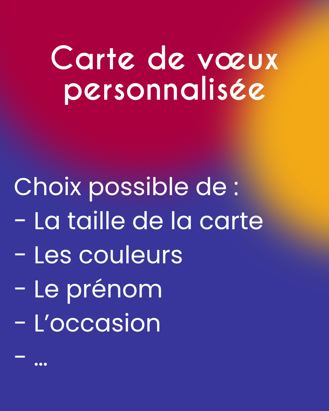 Carte de vœux personnalisée