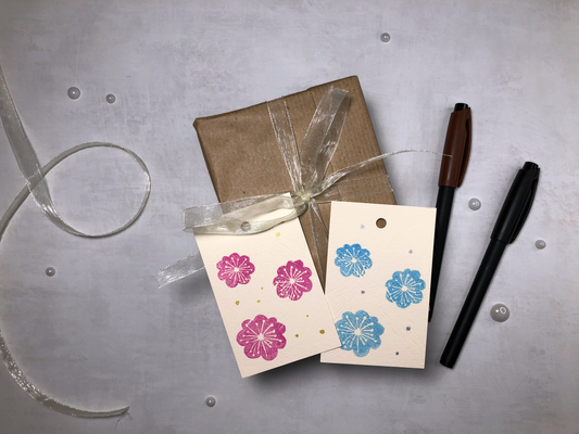 Étiquette cadeau - Fleurs