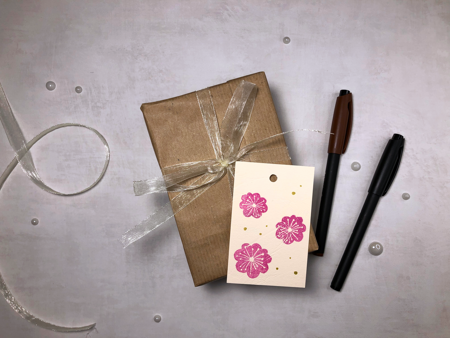 Étiquette cadeau - Fleurs
